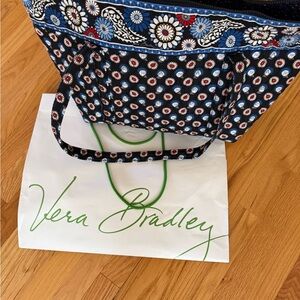 Vera Bradley Navy and Red Floral Tote